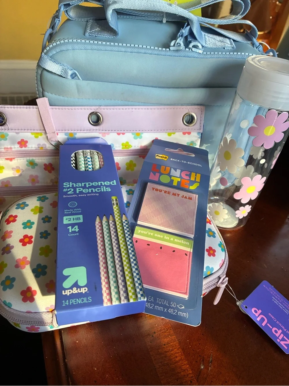 Target Kids Floral Lunch Bag Set in Light Blue, Pink & White
